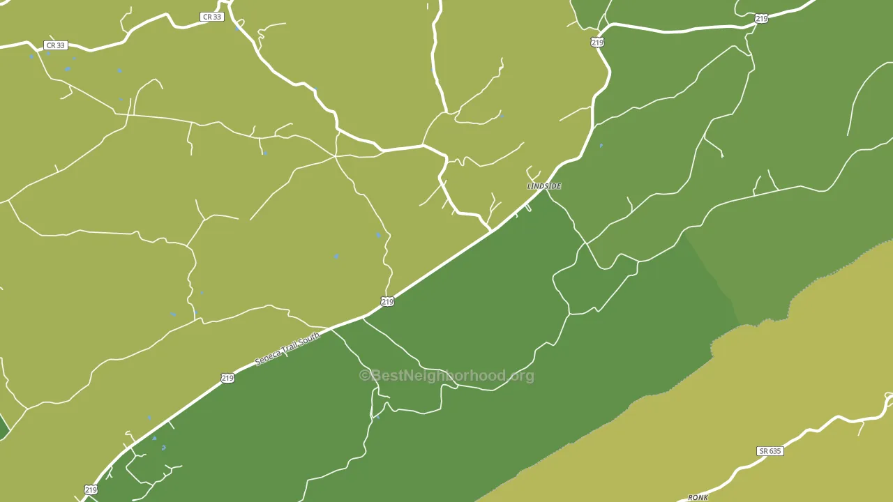 Lindside, WV block-group voter-turnout map