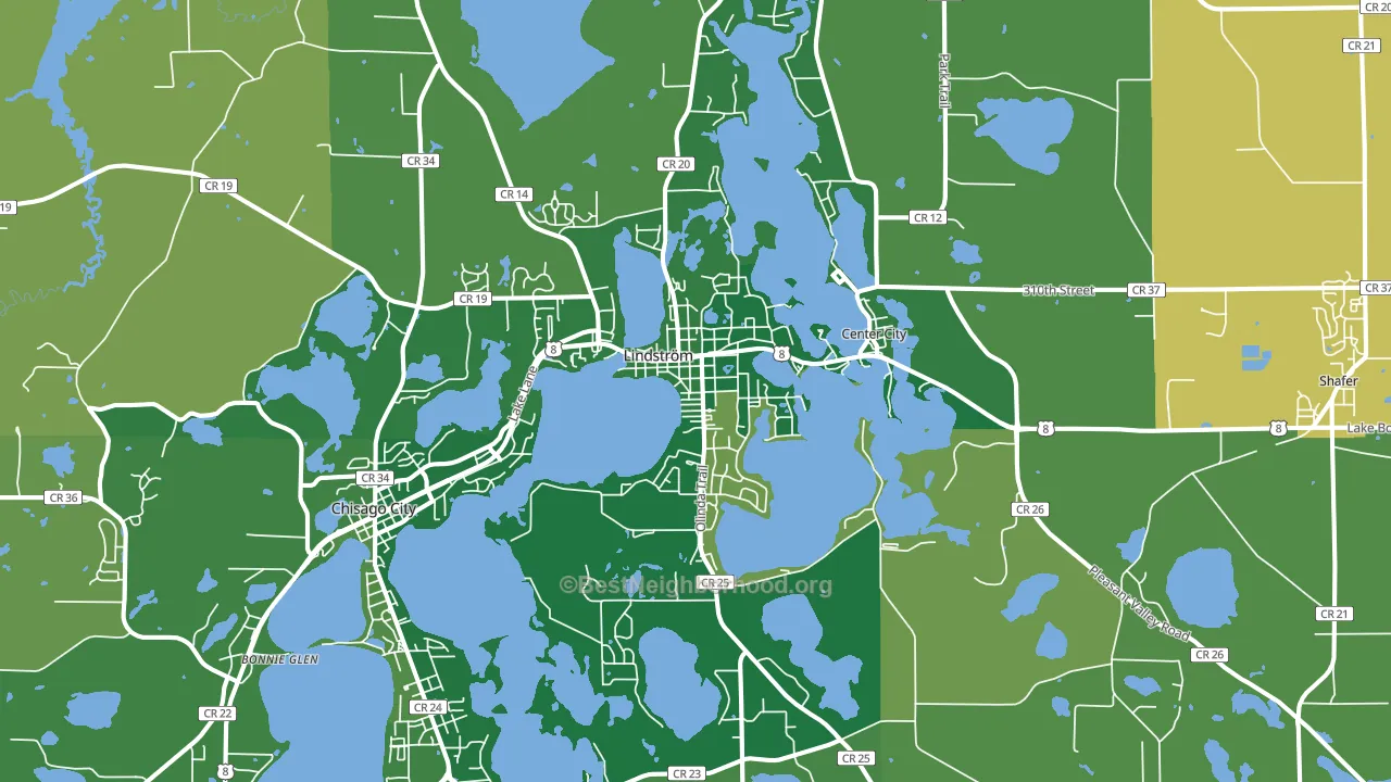 Lindstrom, MN block-group voter-turnout map