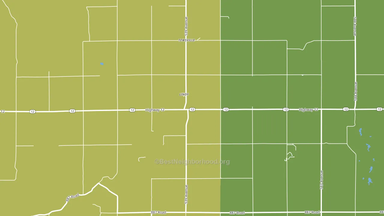 Lindy, NE block-group voter-turnout map