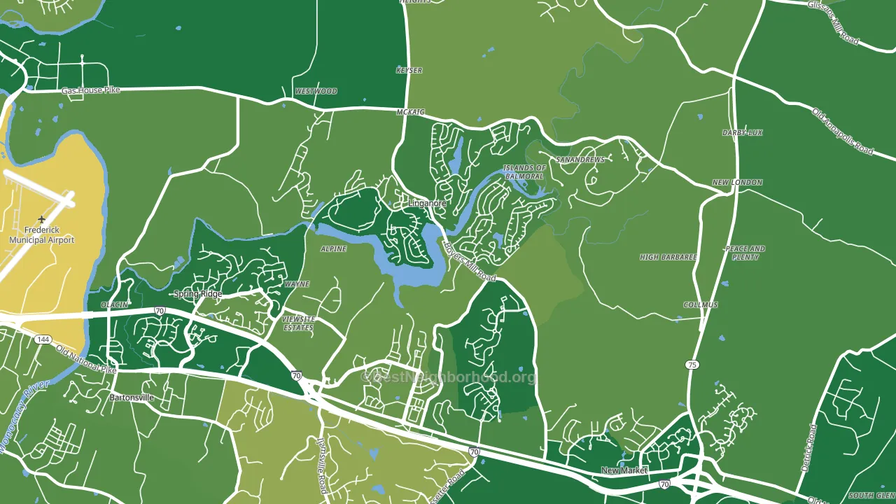 Linganore, MD block-group voter-turnout map