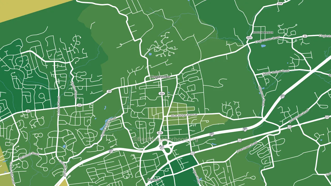 Linglestown, PA block-group voter-turnout map