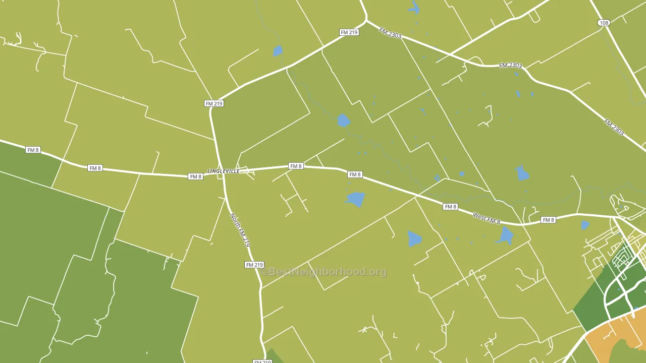 Lingleville, TX block-group voter-turnout map