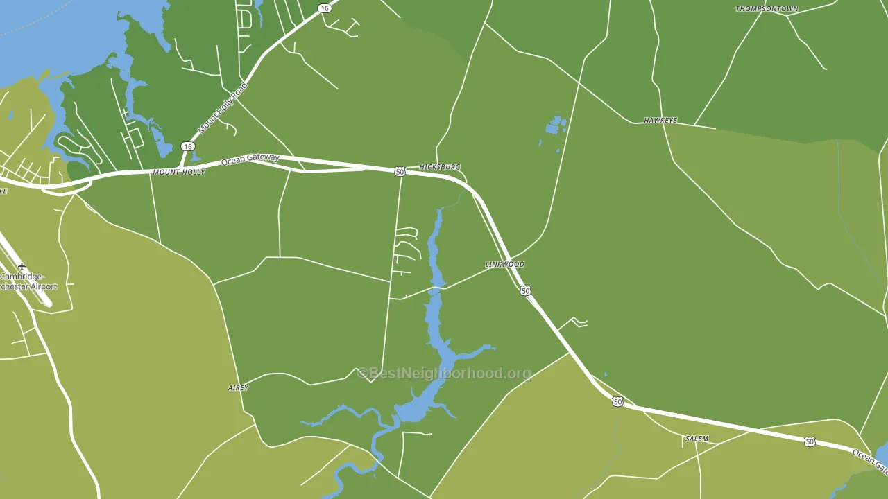 Linkwood, MD block-group voter-turnout map