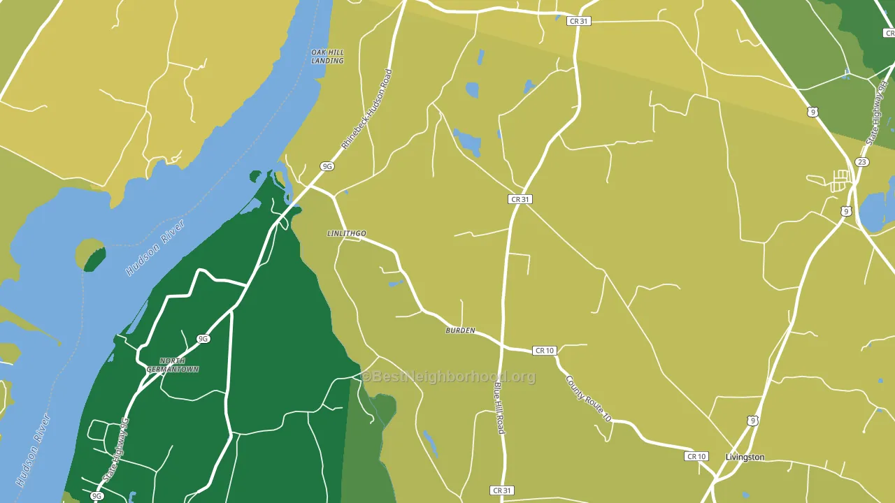 Linlithgo, NY block-group voter-turnout map
