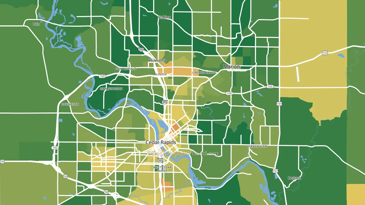 Linn County, IA block-group voter-turnout map