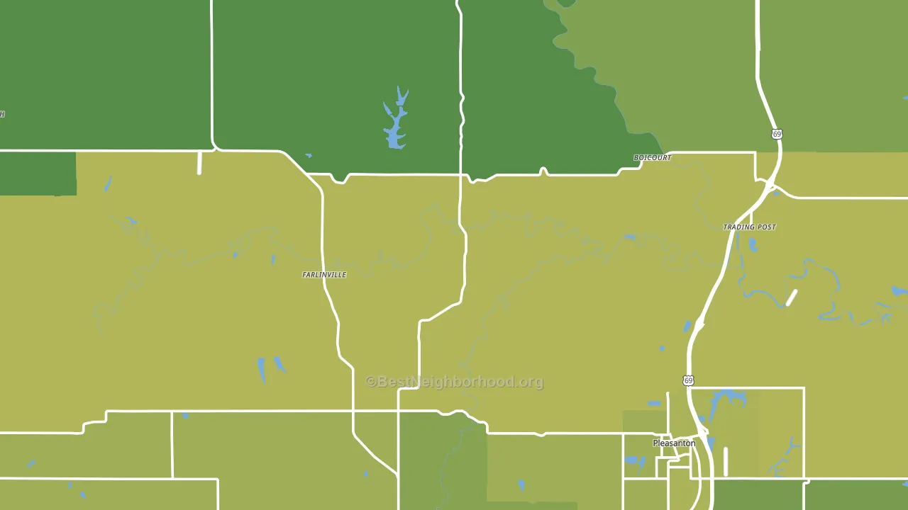 Linn County, KS block-group voter-turnout map