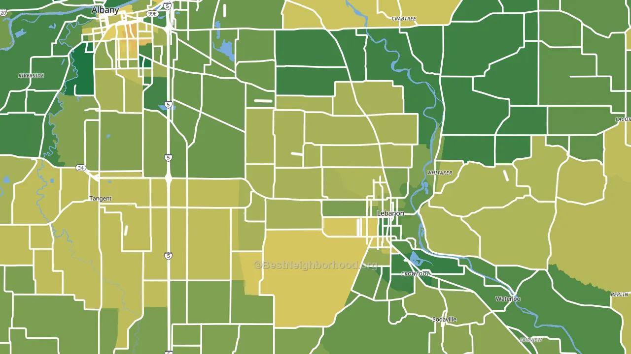 Linn County, OR block-group voter-turnout map