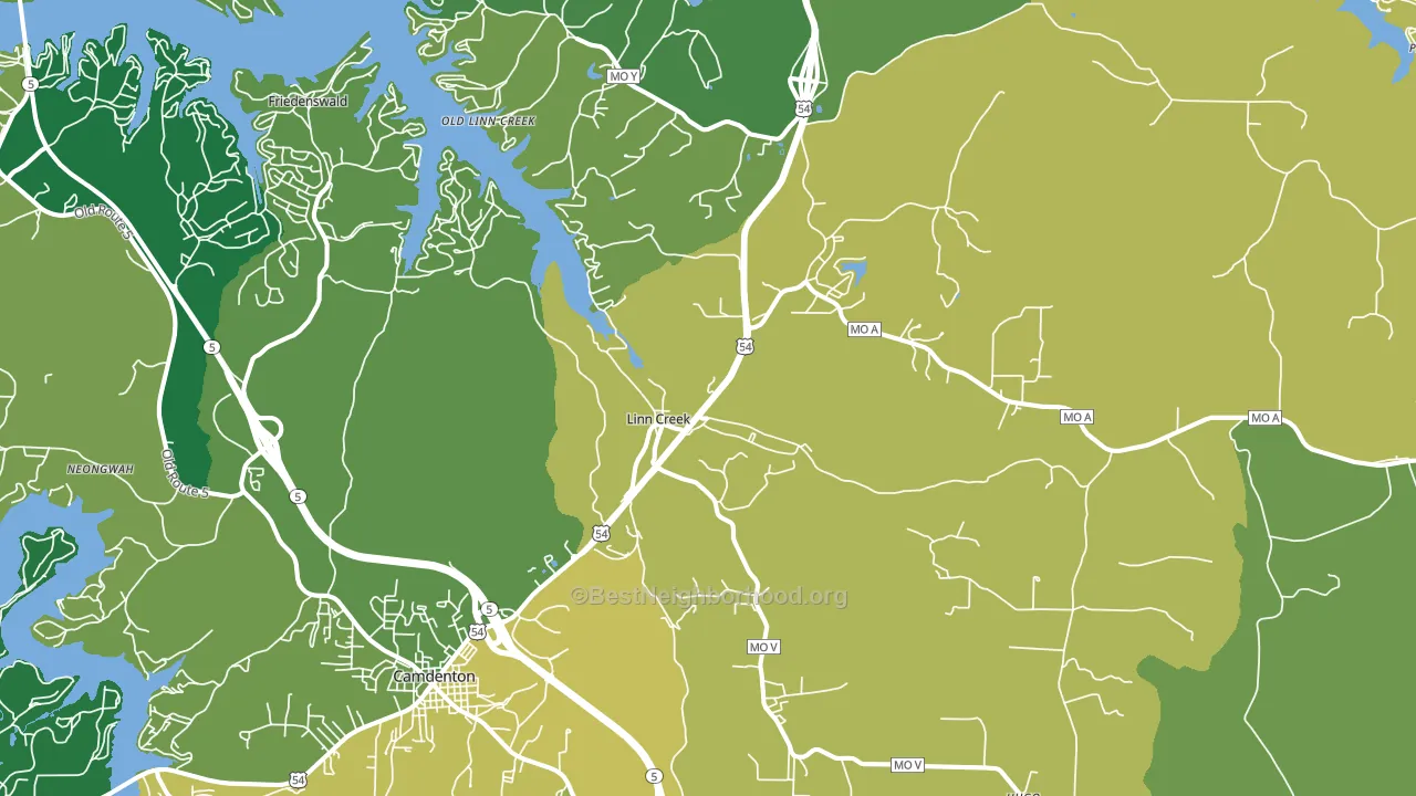 Linn Creek, MO block-group voter-turnout map
