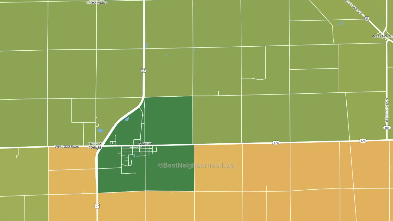 Linn Grove, IN block-group voter-turnout map