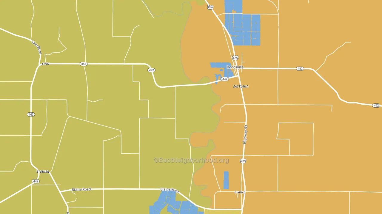 Linn, MS block-group voter-turnout map
