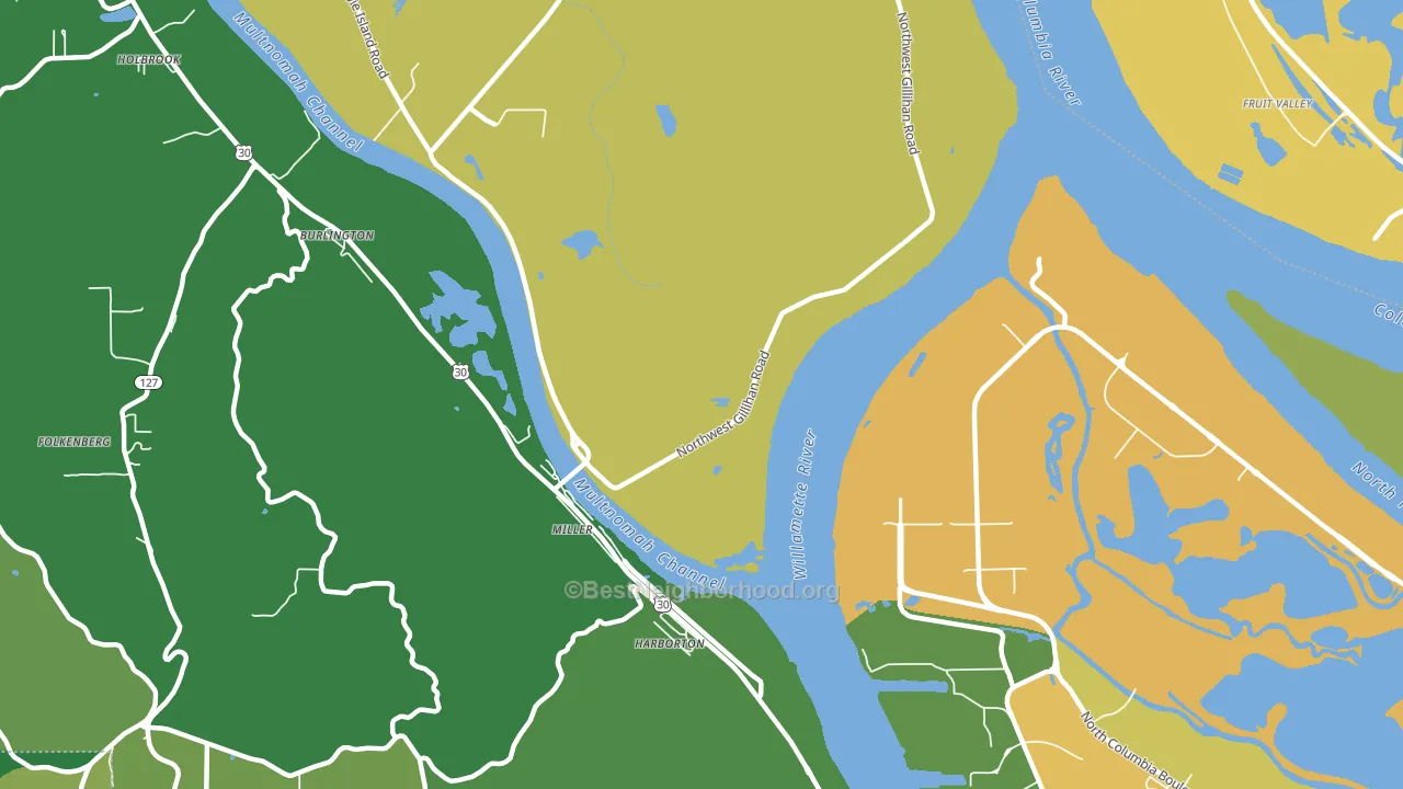Linnton, OR block-group voter-turnout map