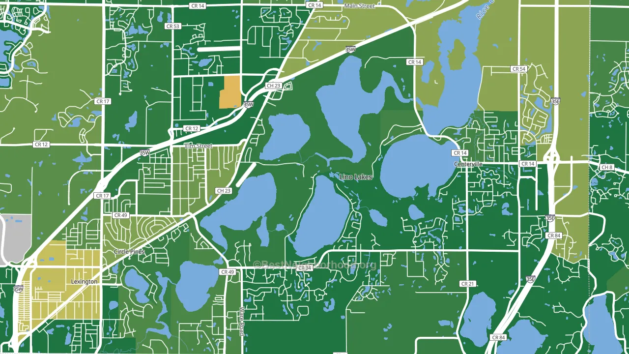 Lino Lakes, MN block-group voter-turnout map