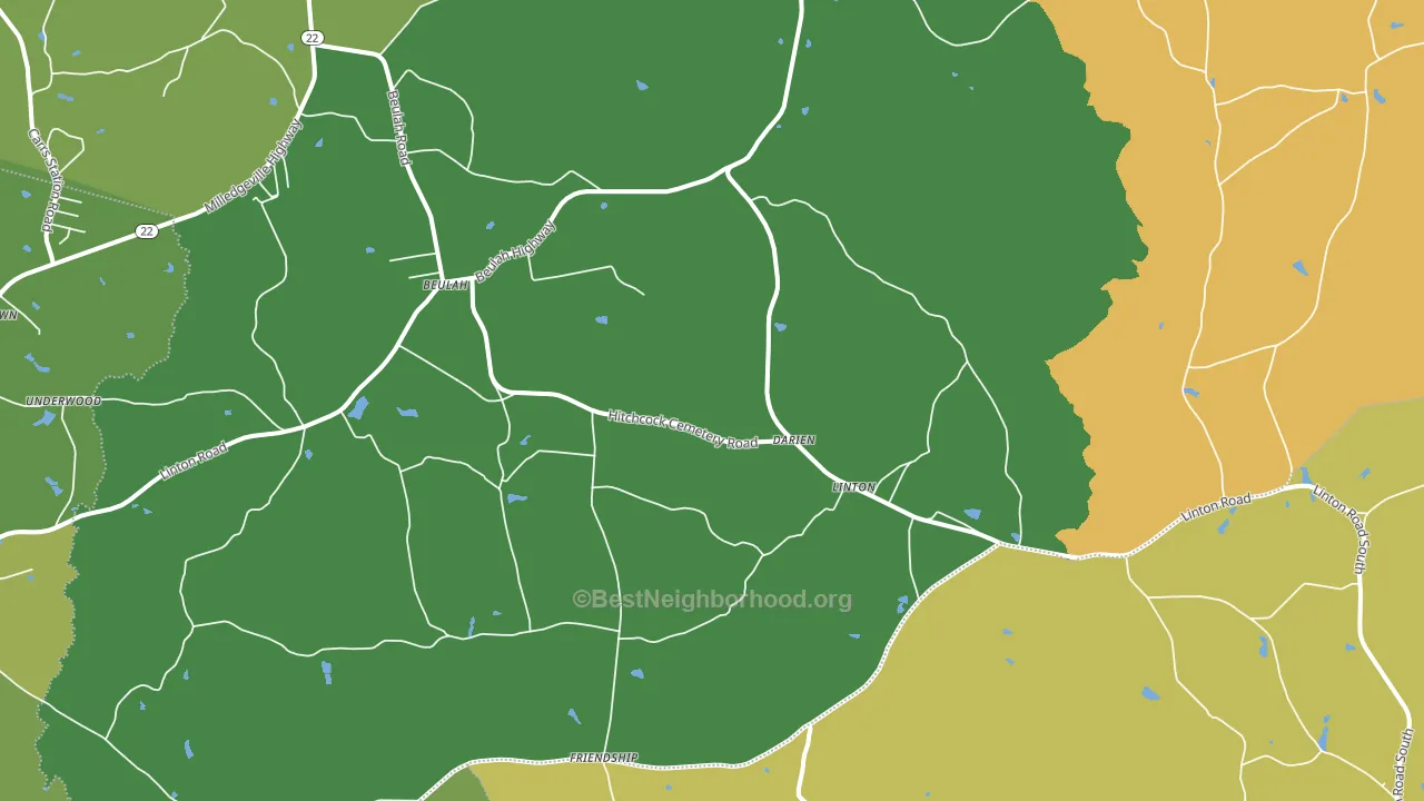 Linton, GA block-group voter-turnout map