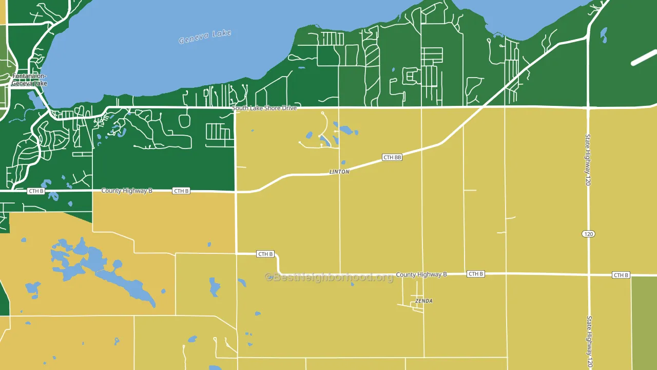 Linton, WI block-group voter-turnout map