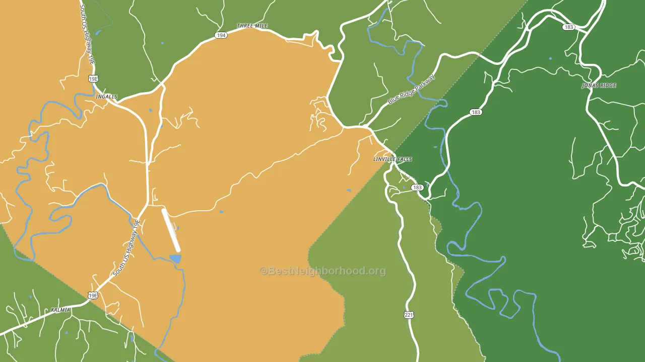 Linville Falls, NC block-group voter-turnout map
