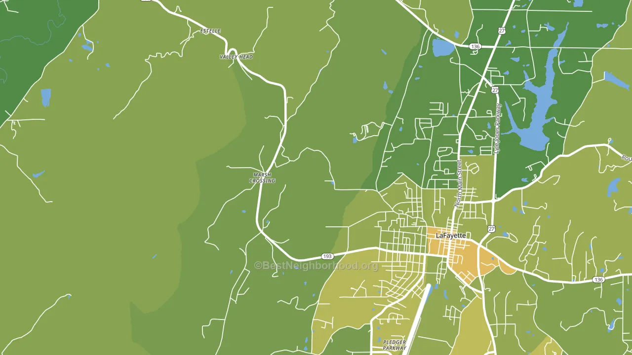 Linwood, GA block-group voter-turnout map