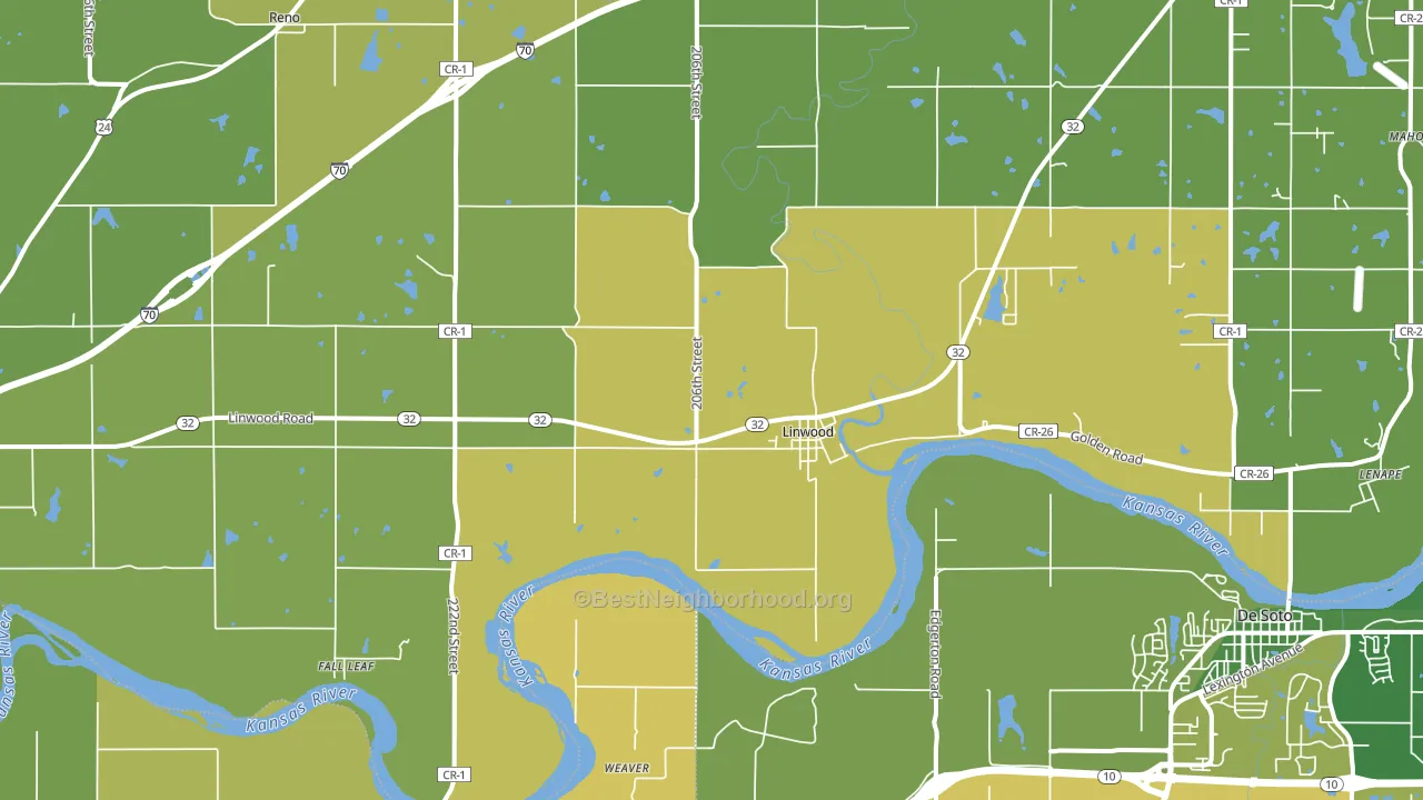 Linwood, KS block-group voter-turnout map