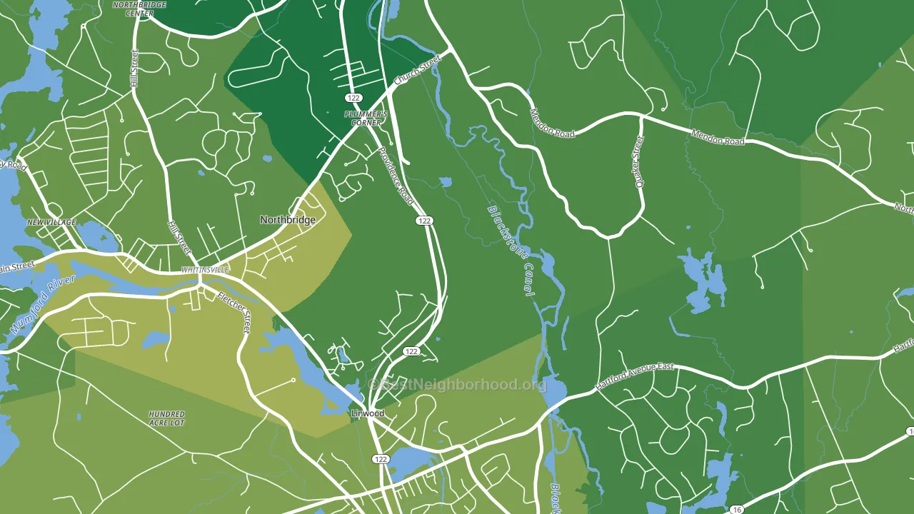 Linwood, MA block-group voter-turnout map
