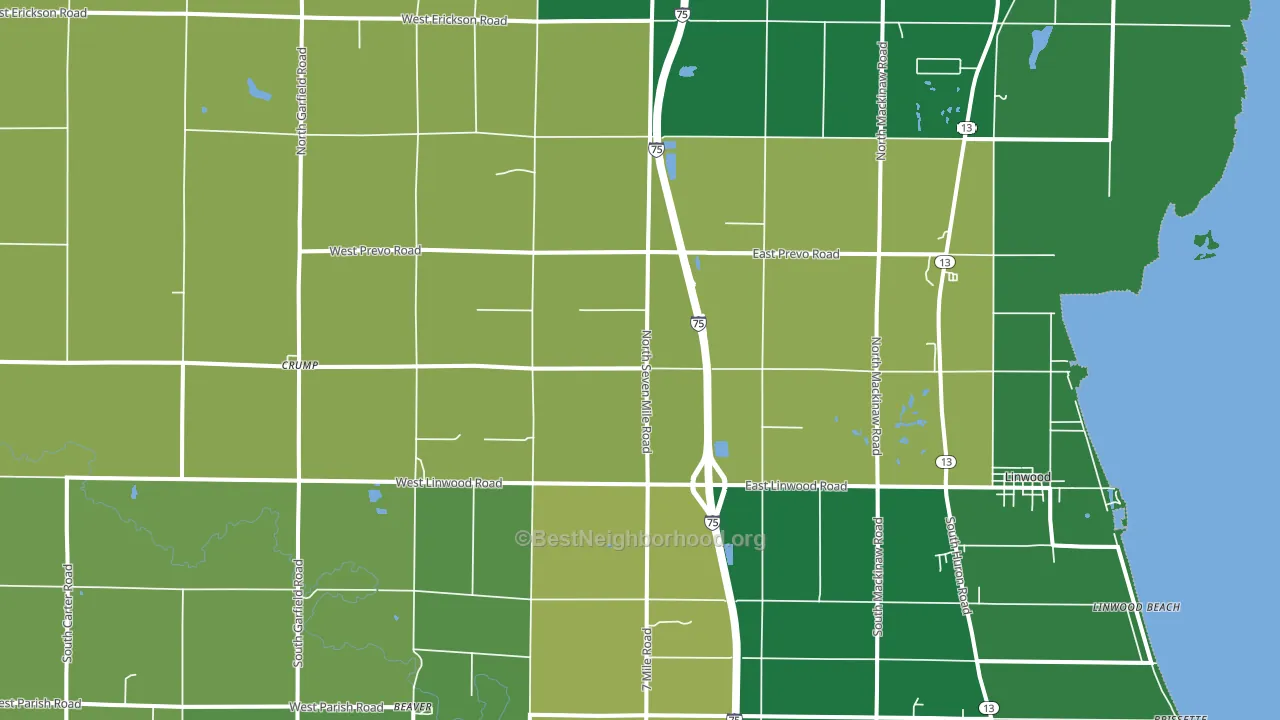 Linwood, MI block-group voter-turnout map