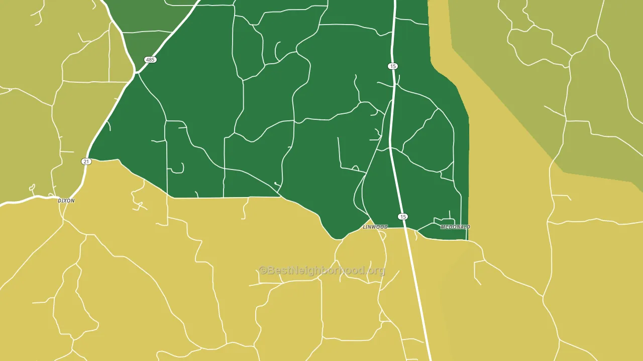 Linwood, MS block-group voter-turnout map