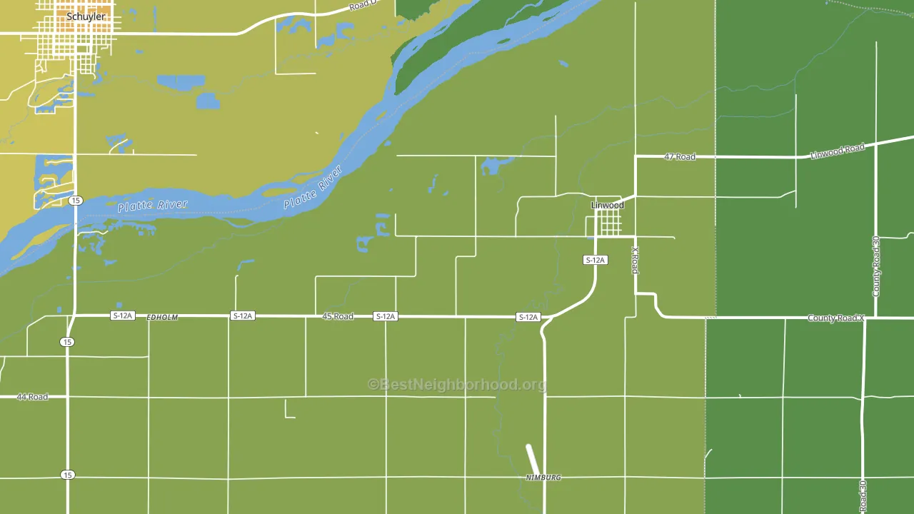 Linwood, NE block-group voter-turnout map
