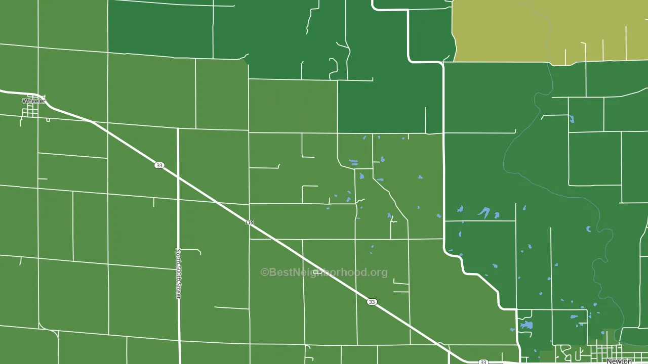 Lis, IL block-group voter-turnout map