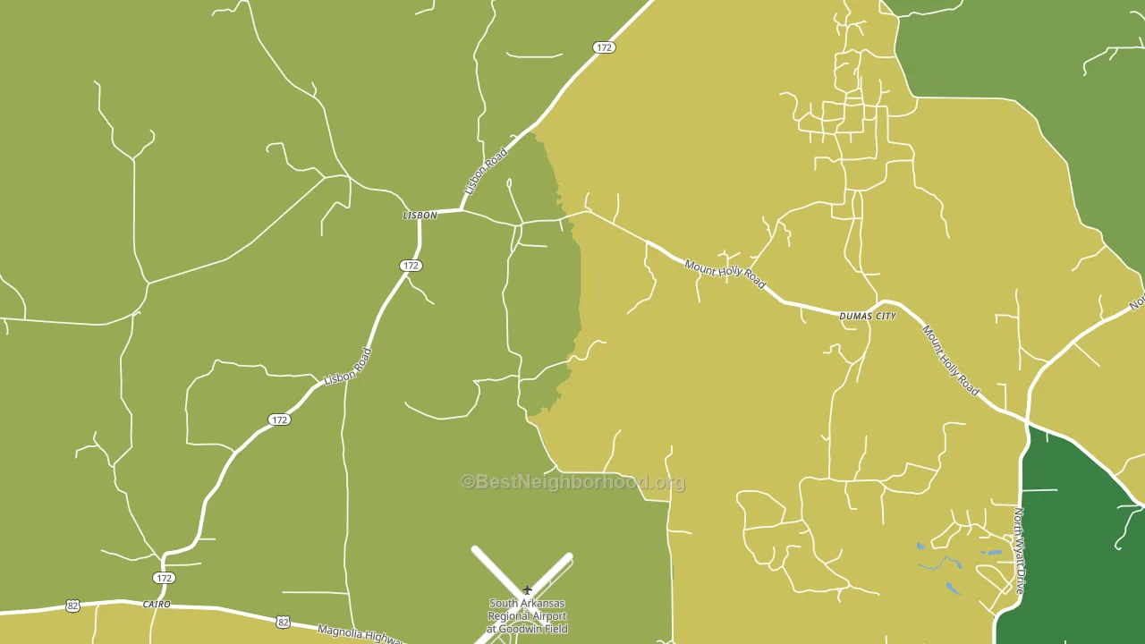 Lisbon, AR block-group voter-turnout map