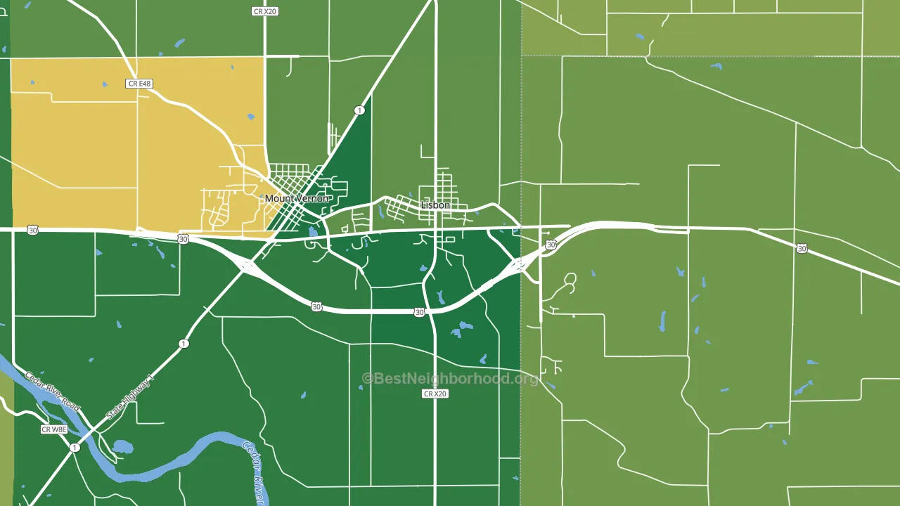 Lisbon, IA block-group voter-turnout map