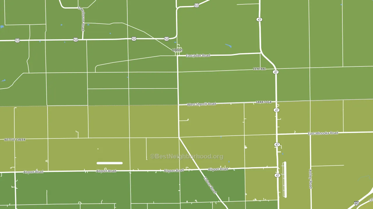 Lisbon, IL block-group voter-turnout map