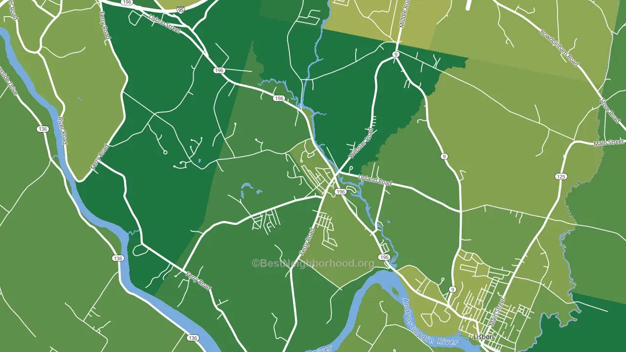 Lisbon, ME block-group voter-turnout map