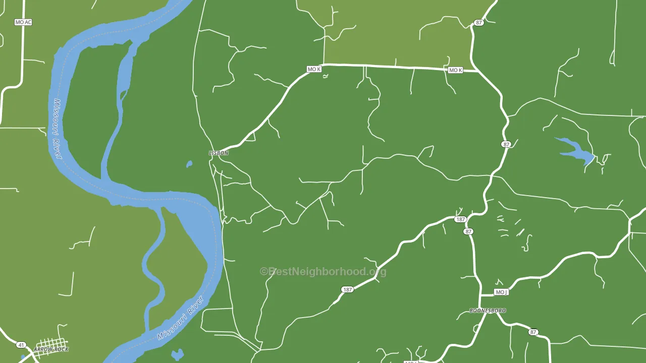 Lisbon, MO block-group voter-turnout map