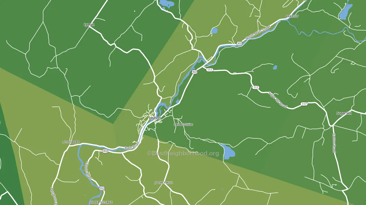Lisbon, NH block-group voter-turnout map