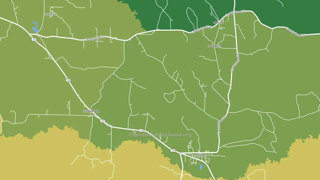 Lisman, AL block-group voter-turnout map