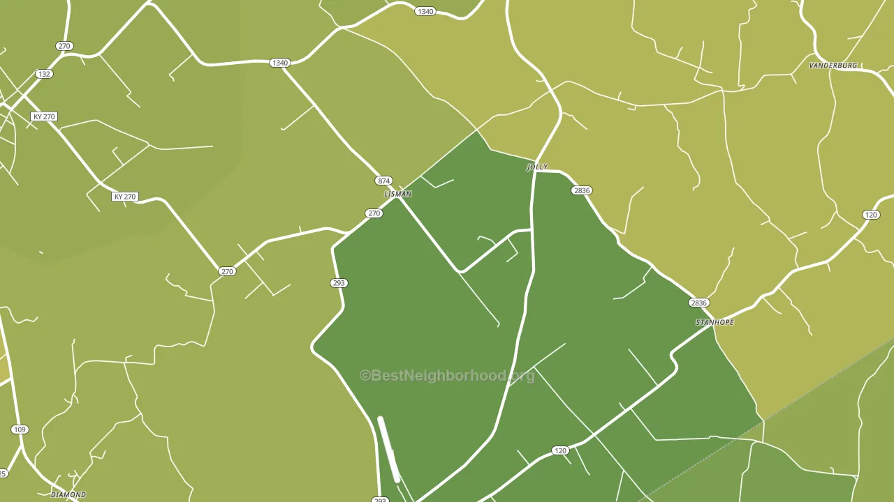 Lisman, KY block-group voter-turnout map