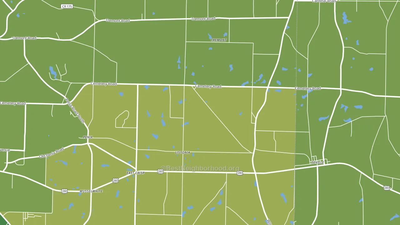 Listonia, GA block-group voter-turnout map