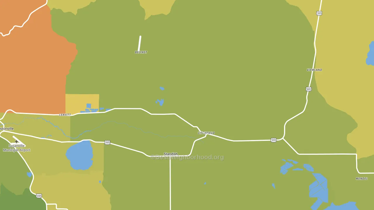 Litchfield, CA block-group voter-turnout map