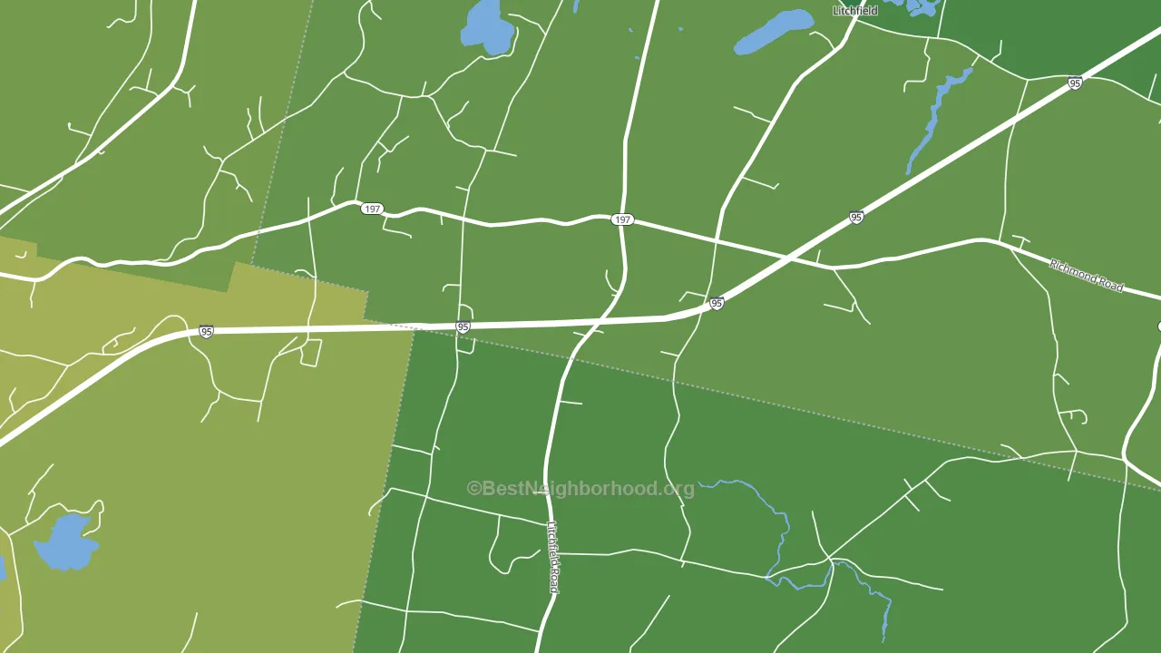Litchfield Corners, ME block-group voter-turnout map