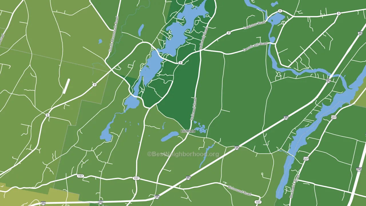 Litchfield, ME block-group voter-turnout map