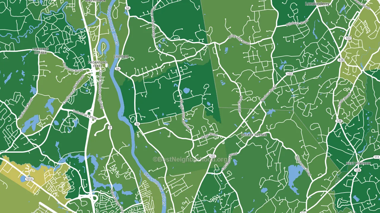 Litchfield, NH block-group voter-turnout map