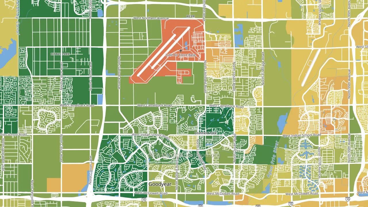 Litchfield Park, AZ block-group voter-turnout map