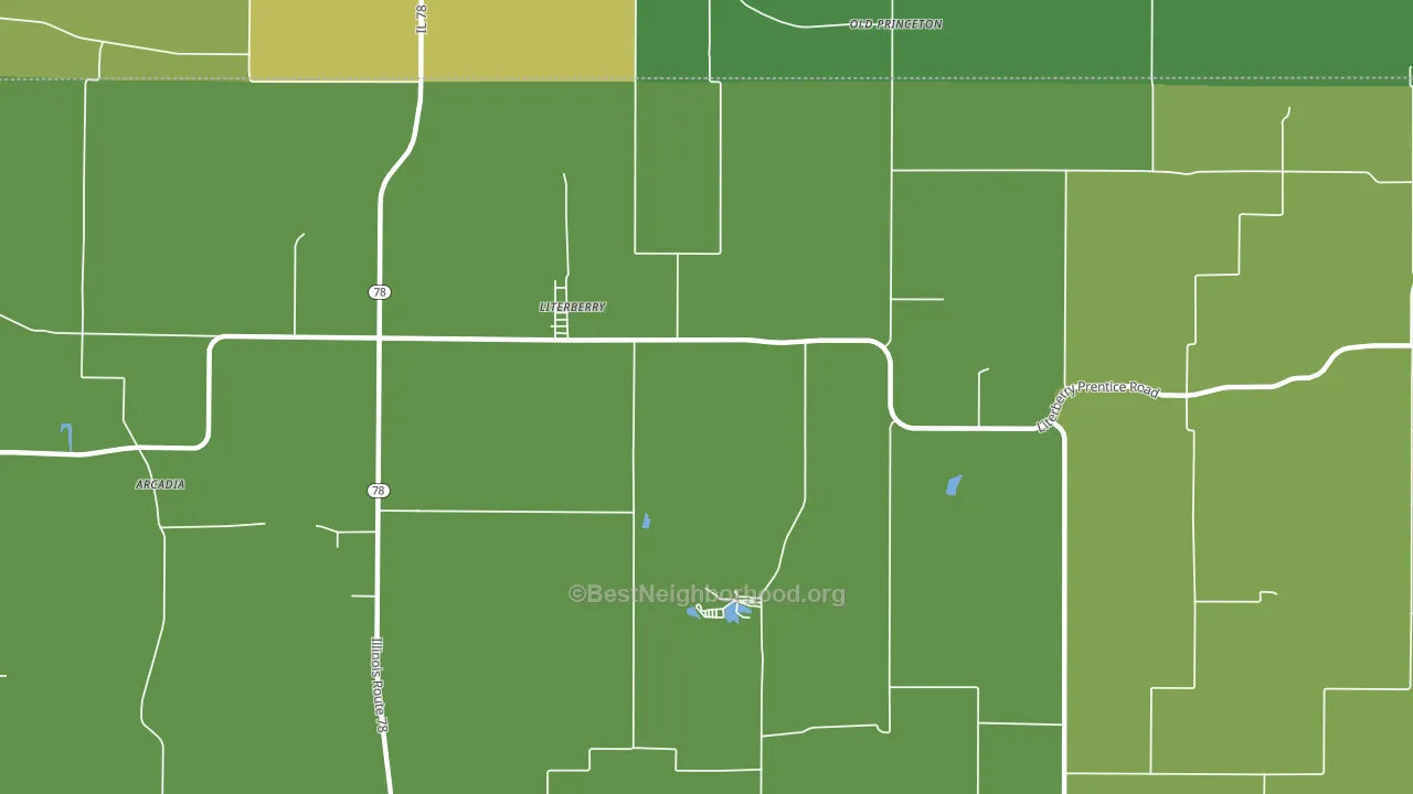 Literberry, IL block-group voter-turnout map