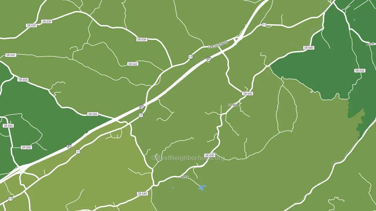Lithia, VA block-group voter-turnout map
