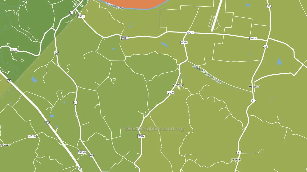 Lithium, MO block-group voter-turnout map