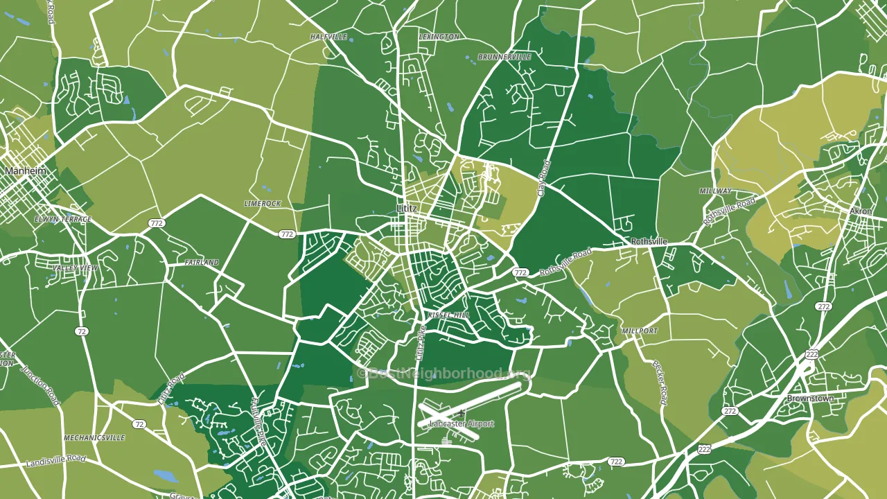 Lititz, PA block-group voter-turnout map