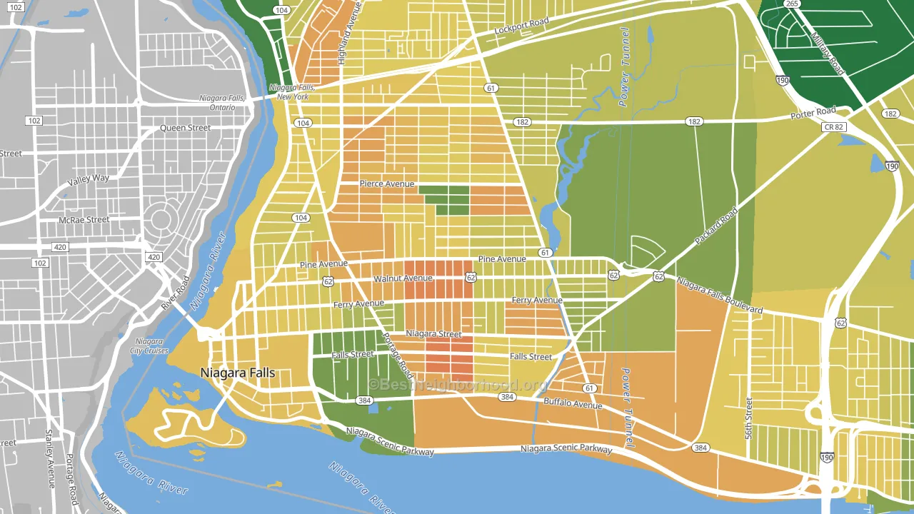 Litte Italy, Niagara Falls, NY block-group voter-turnout map