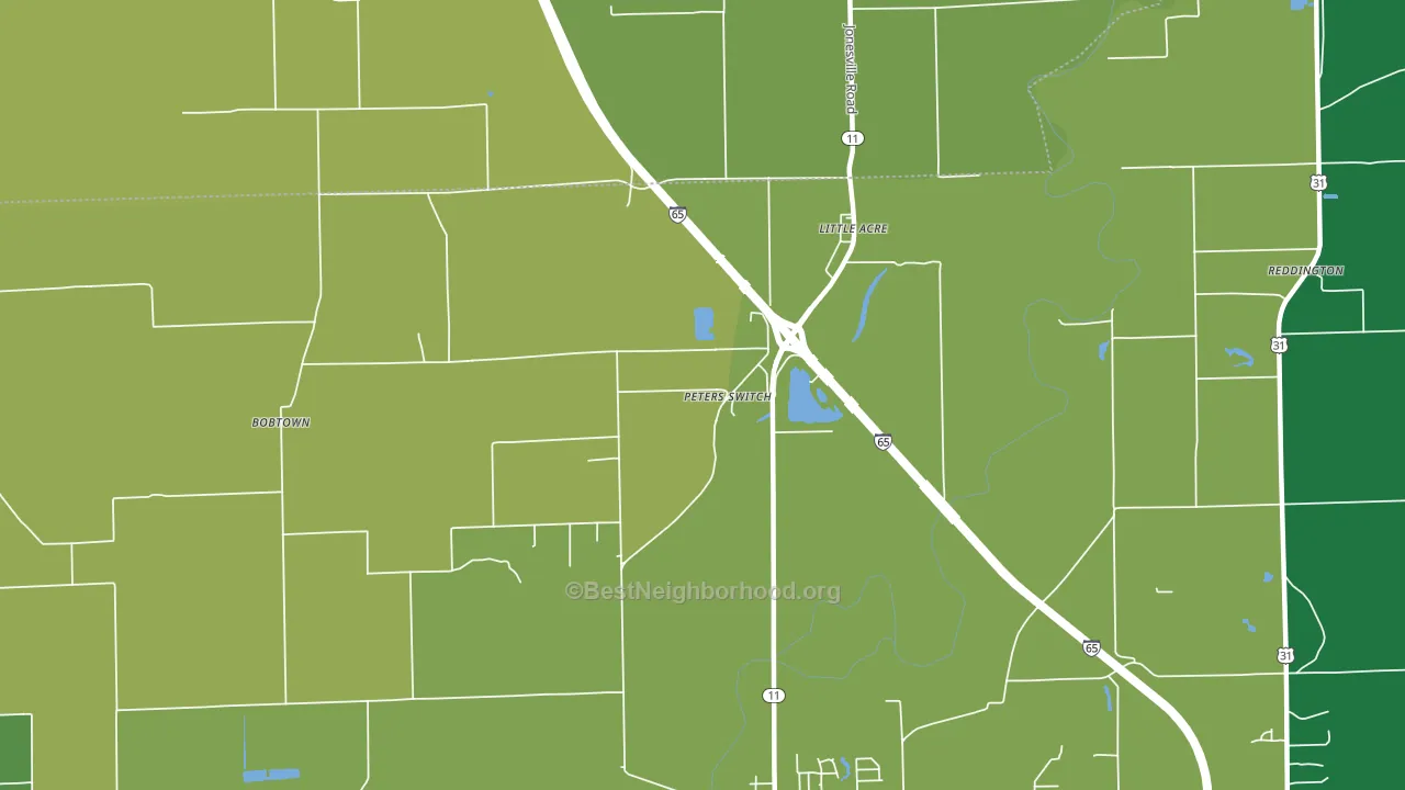 Little Acre, IN block-group voter-turnout map