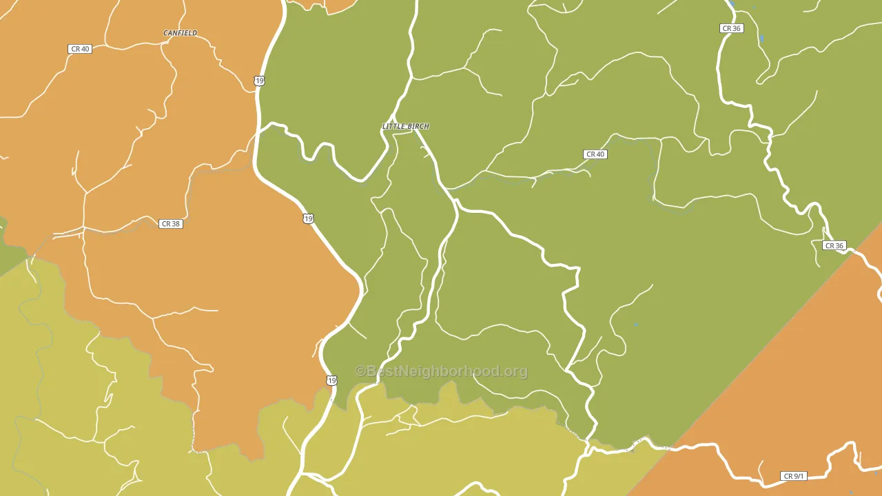 Little Birch, WV block-group voter-turnout map