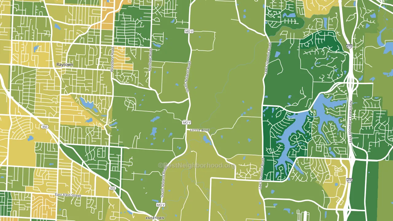 Little Blue Valley, Kansas City, MO block-group voter-turnout map