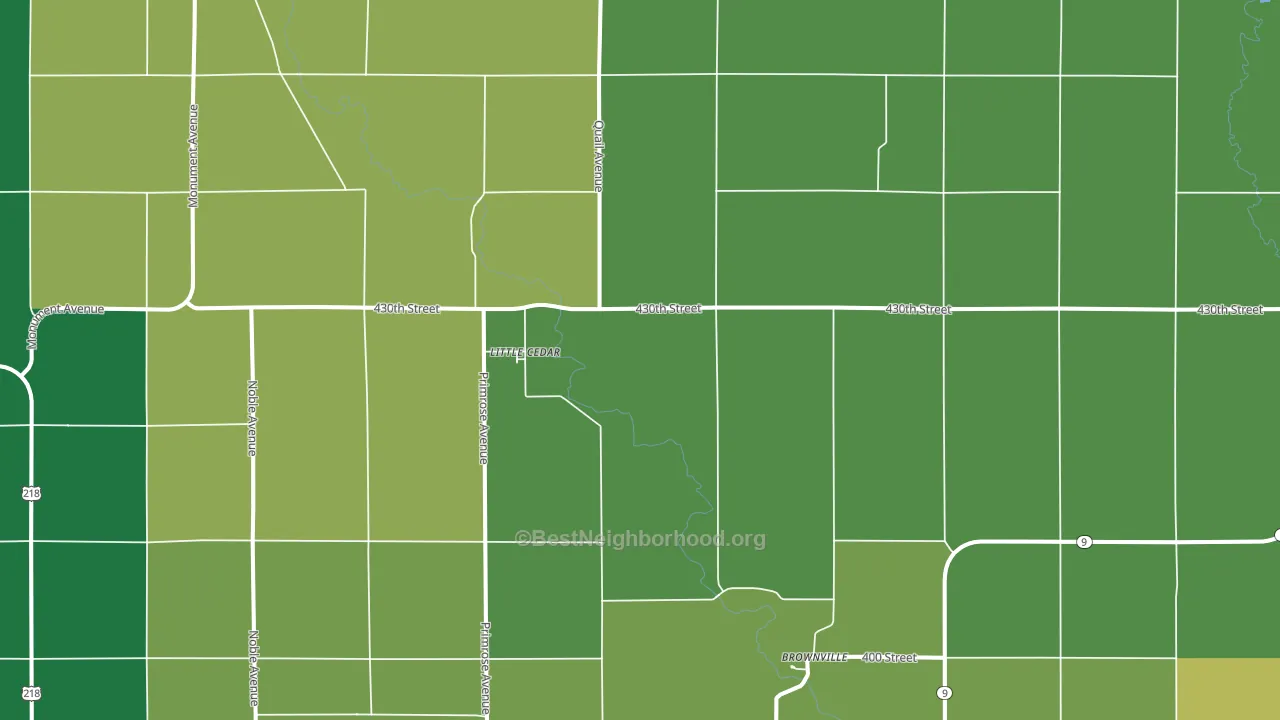 Little Cedar, IA block-group voter-turnout map