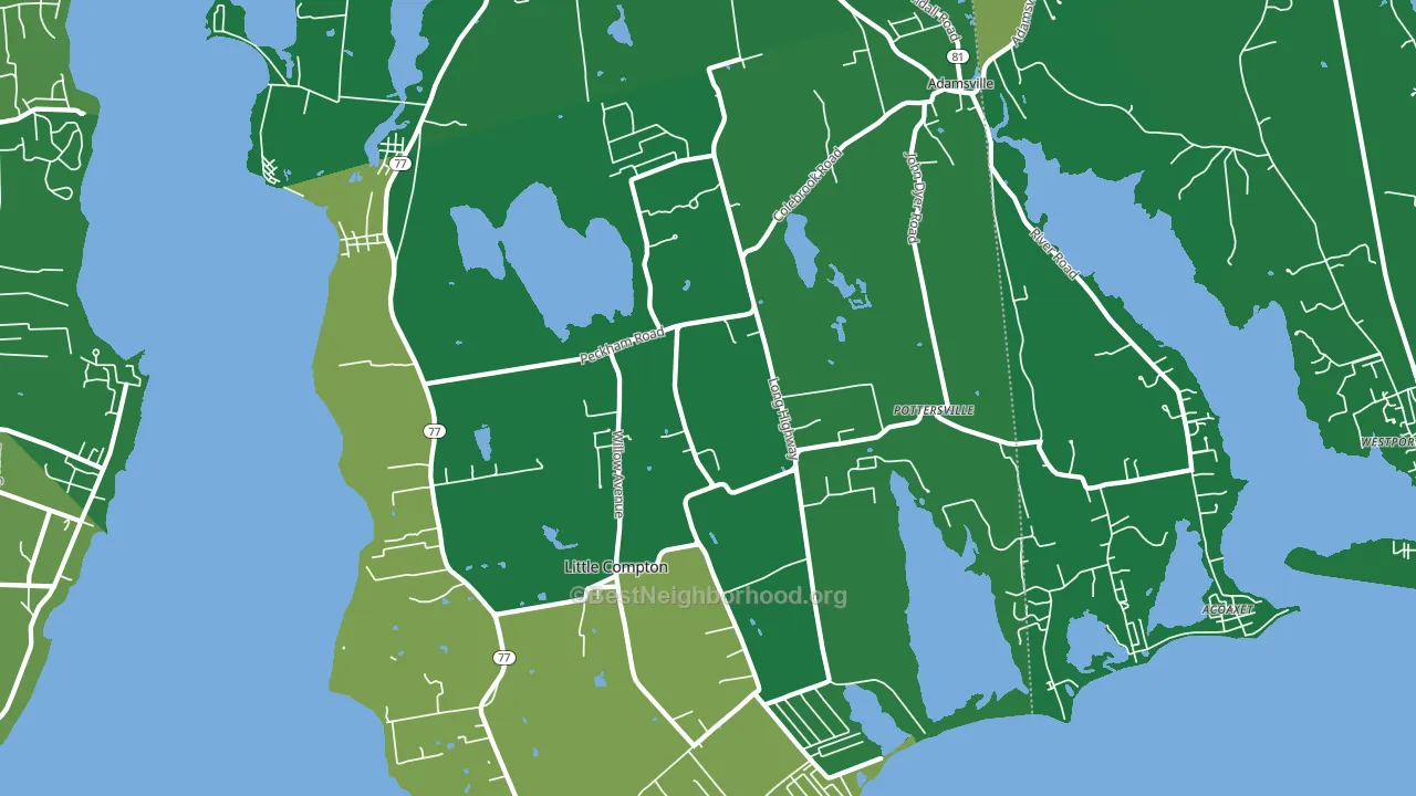 Little Compton, RI block-group voter-turnout map